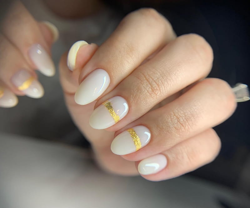 Milky White Nails