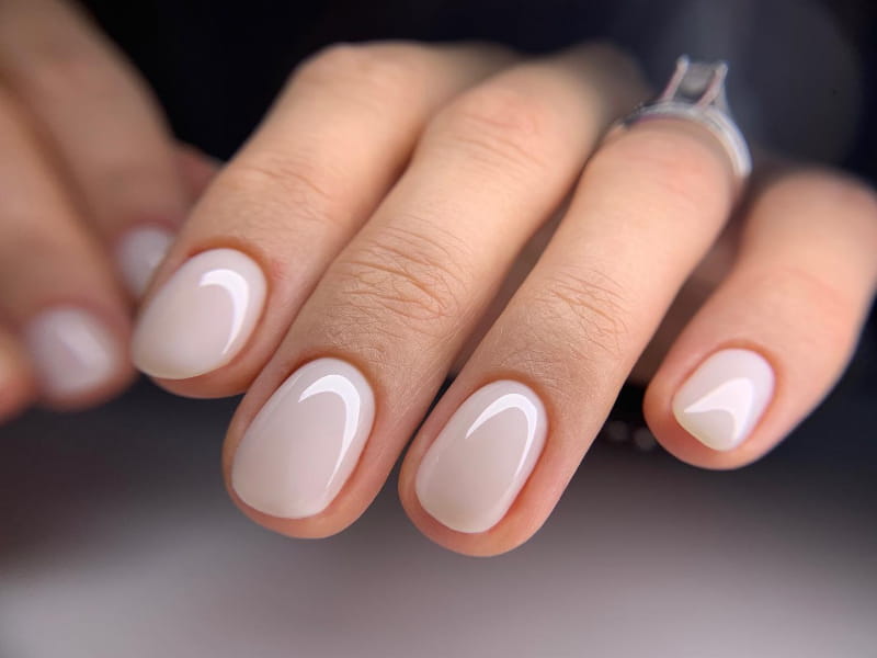 Glossy, Milky and White Nails