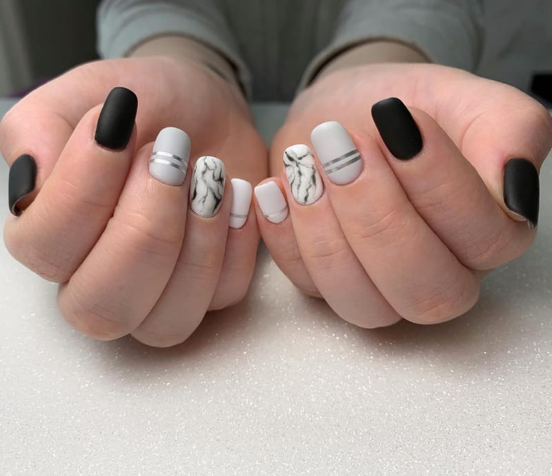 White Marble Nails